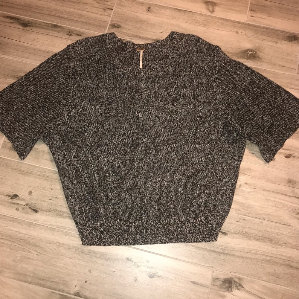 Free People Black Linen Blend Sweater Small